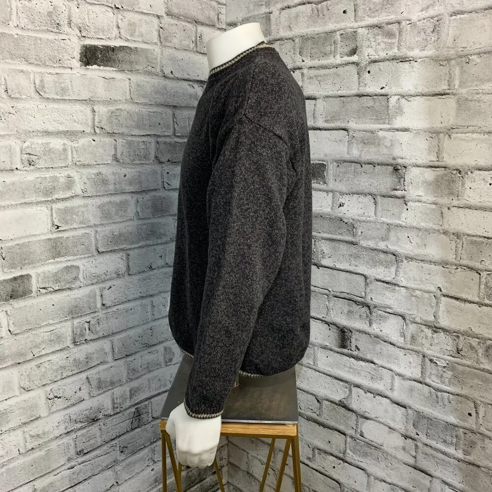 US Polo Association Vintage 90s Sweater XL Black Brown Knitted Crewneck Pullover - Picture 5 of 11